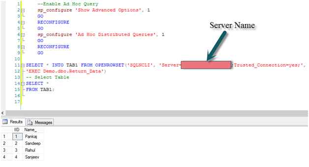 Create Table RunTime